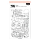 Hero Arts stamp and die set with various banners and phrases on a white background