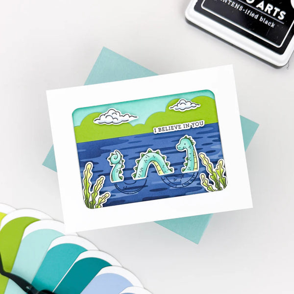 Card with sea creature illustration and 'I believe in you' text on a white background