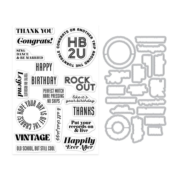 Hero Arts Stamp & Cut Set - Vintage Vinyl