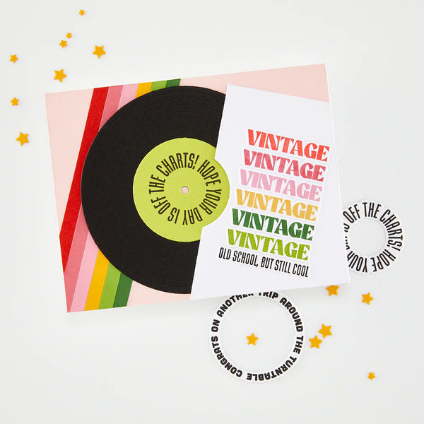 Hero Arts Stamp & Cut Set - Vintage Vinyl
