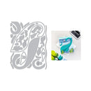 Metal die cut with ocean-themed design and ink pad on a white background