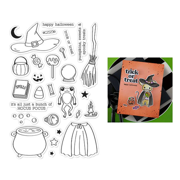Hero Arts Hocus Pocus Clear Stamp Set - Tricks and Treats