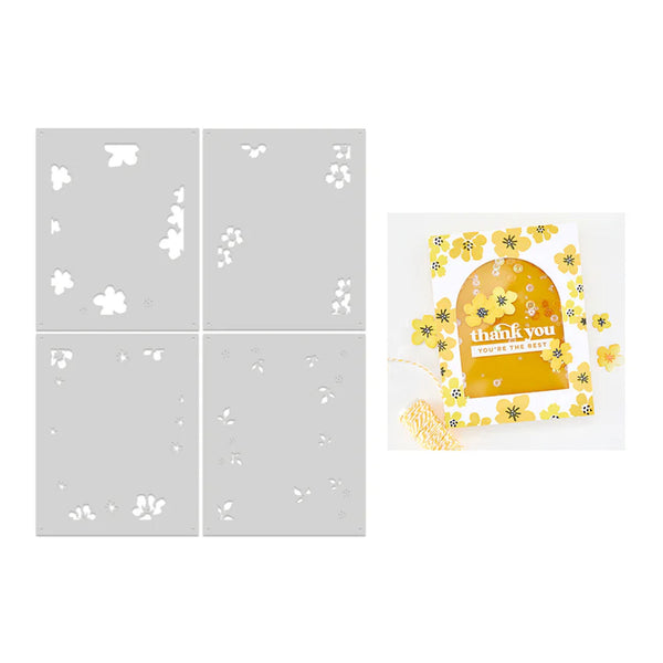 Decorative card with floral design and 'thank you' message on a white background