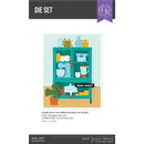 Product packaging for a die set with a kitchen scene illustration on a white background.