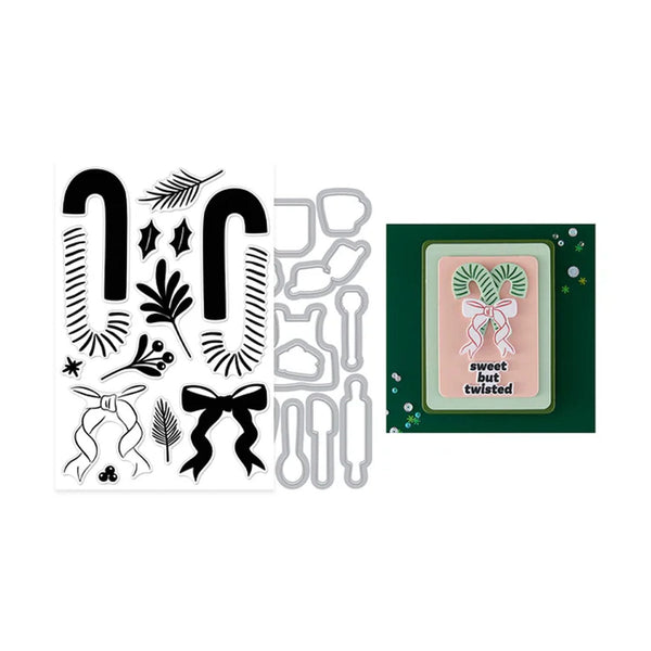 Hero Arts Stamp & Cut Set - Candy Cane Swag