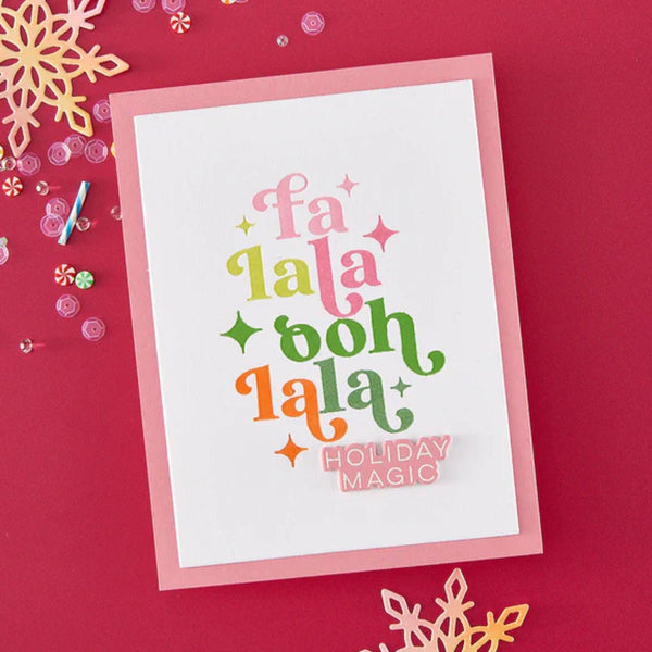 Hero Arts Very Merry Stamp & Cut Set - Modern Holiday Greetings