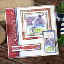 Greeting card with a baseball player design on a wooden surface