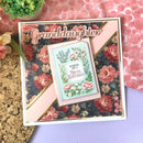 Greeting card for granddaughter with floral design and text on a floral background