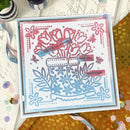 Card with well-wishes for a moving person on a colorful background