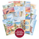 Collection of illustrated cards with various designs on a white background