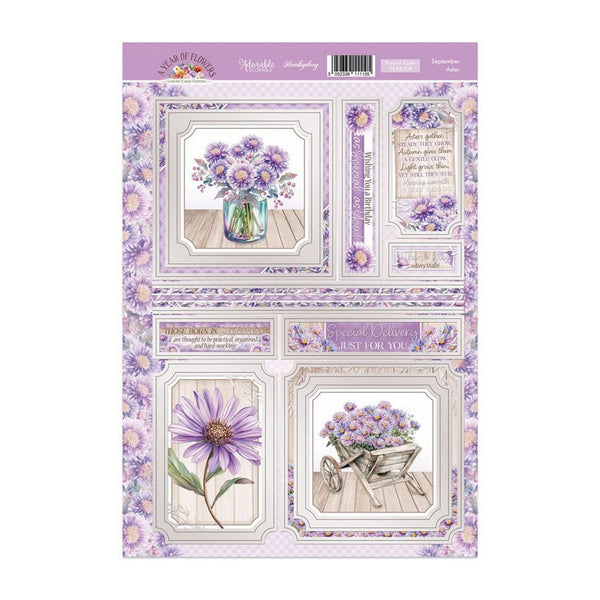 Hunkydory A Year of Flowers Aster Luxury Topper Sheet - September