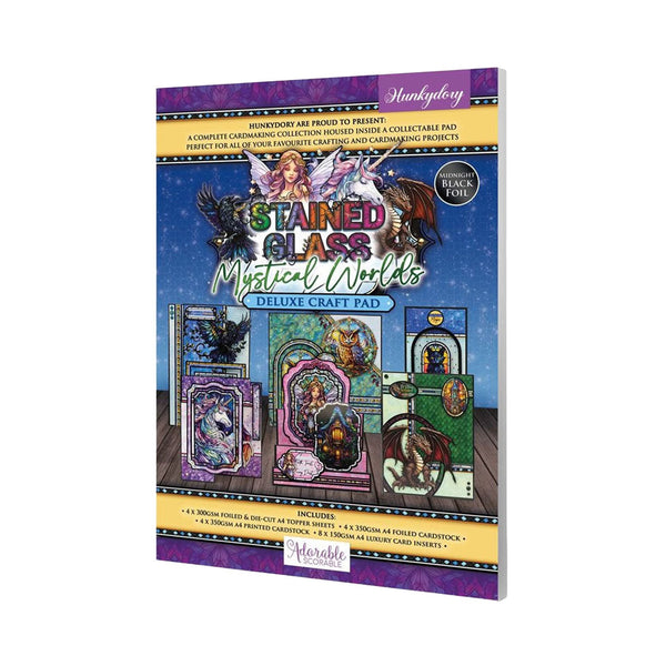Stained Glass Mystical Worlds Deluxe Craft Pad by Hunkydory on a white background