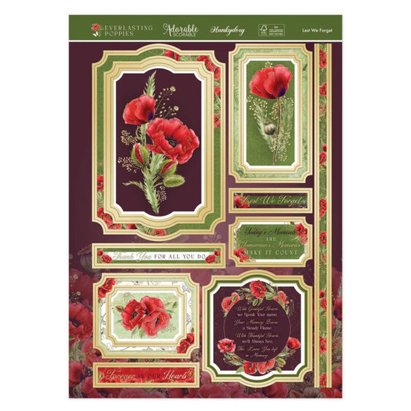 Hunkydory Everlasting Poppies Luxury Topper Set - Lest We Forget