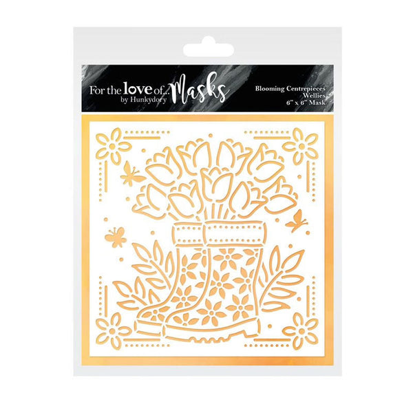 Packaging of 'For the Love of Masks' by Hunkydory with floral design and text.
