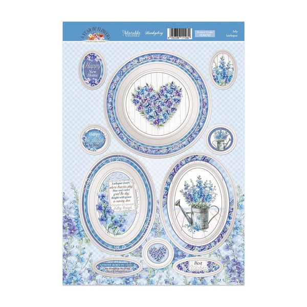 Hunkydory A Year of Flowers Larkspur Luxury Topper Sheet - July