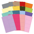 Assorted colorful sheets of paper on a white background