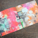 Colorful abstract art on a wooden surface