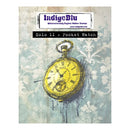 Yellow pocket watch illustration on a textured background with 'IndigoBlu' branding.