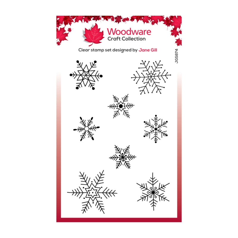 Woodware Clear Stamp 4"x 6" - Paintable Baubles - Snowflakes