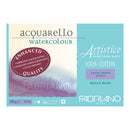 Fabriano watercolor paper packaging with 'acquarello' and 'Artéstico' branding on a white background.