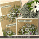 Tim Holtz Cling Stamps 7"X8.5 Floristry W/Grid Block