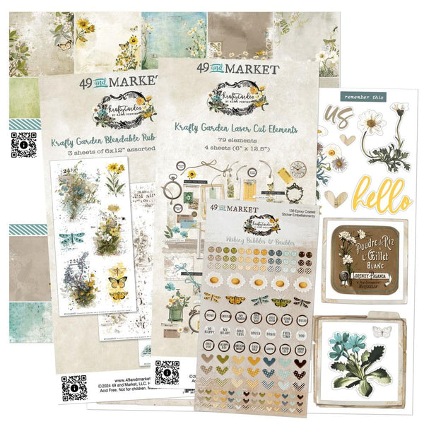 49 And Market Collection Bundle With Custom Chipboard Krafty Garden*