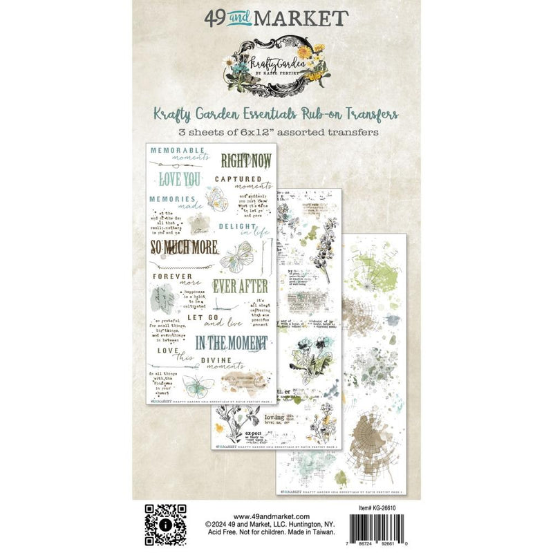 49 And Market Krafty Garden Rub-On Transfer Set Essentials