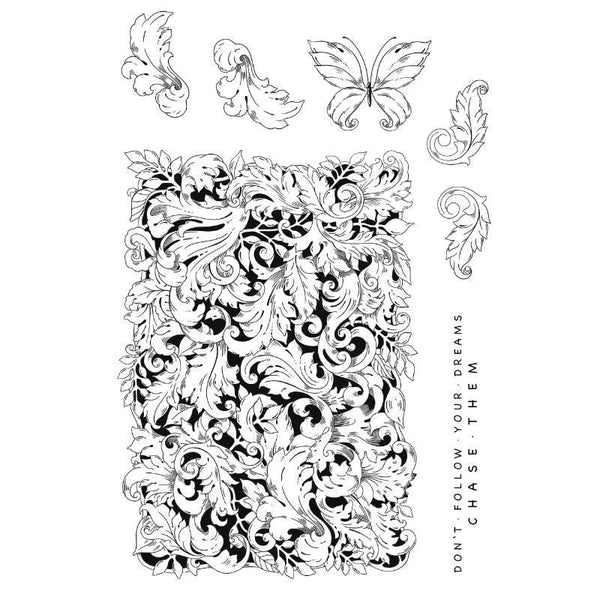Katkin Krafts Clear Stamp Set 6"x 8" - Beautiful Leaves*