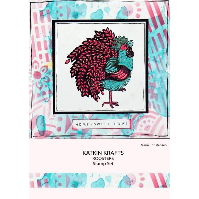 Katkin Krafts Clear Stamp Set 6"x 8" - The Roosters*