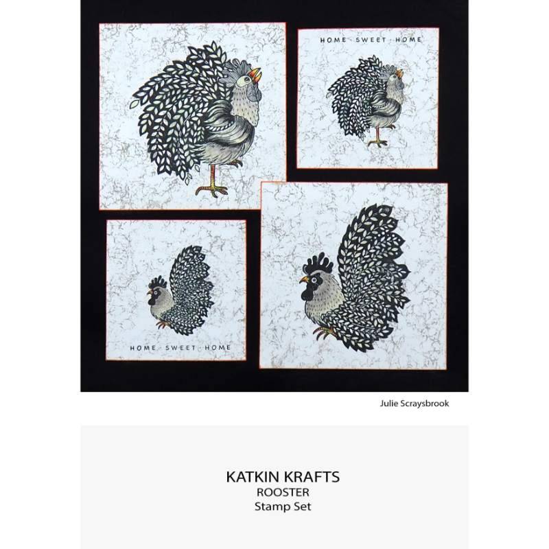 Katkin Krafts Clear Stamp Set 6"x 8" - The Roosters*