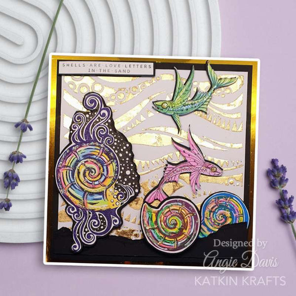 Katkin Krafts Clear Stamp Set 6"x 8" - Nautical Coquille