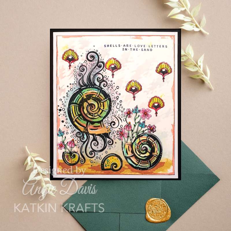 Katkin Krafts Stencil 7"x 7" - Inky Puddles*