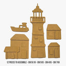 Stamperia Crafty Shapes - Silent Sea - Lighthouse Landscape