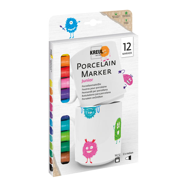 Kreul Porcelain Marker set packaging with colorful markers inside