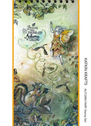 Decorative stamp set with autumn fairy and squirrel design, featuring leaves and butterflies.
