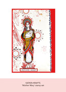 Illustration of a figure labeled 'Mother Mary' with decorative elements on a white background.