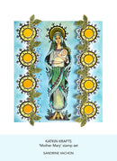 Illustration of a woman with sun and leaf designs, featuring 'Katkin Krafts' and 'Sandrine Vachon'.