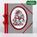 Decorative album with red ribbon and festive design on a gray background, featuring 'Kathy Lee Designs' branding.