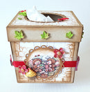 Decorative tissue box with teddy bear design on a white background
