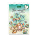Mermaids-themed notebook with illustrations and text on a white background