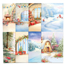 Set of Christmas-themed cards with various winter scenes.