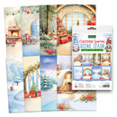 Collage of Christmas-themed paper sheets with a K&Company product label.