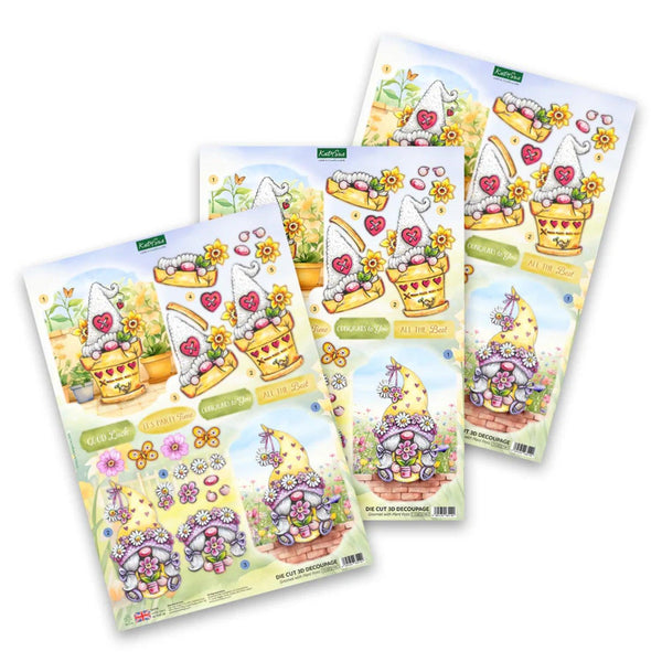 Katy Sue Die Cut Decoupage 12/Pkg - Garden Gnomes