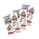 Set of Christmas-themed paper sheets with Santa Claus illustrations on a white background