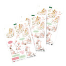 Packaging of decorative paper sheets with high-heeled shoe designs on a white background.