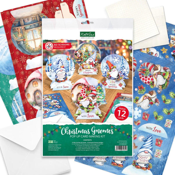 Katy Sue Pop Up Card Making Kit - Christmas Gnomes