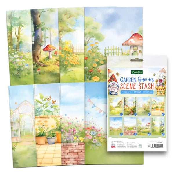 Katy Sue Scene Stash 24 Sheets - Garden Gnomes