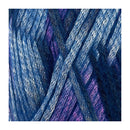 Close-up of blue and purple yarn with a textured pattern