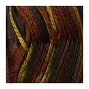 Close-up of textured fabric with brown, yellow, and black colors