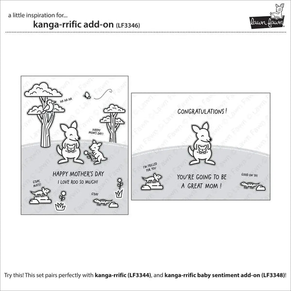Lawn Fawn Clear Stamp Set - Kanga-rrific Add-On